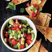 Strawberry-Avocado Salsa with Cinnamon Tortilla Chips